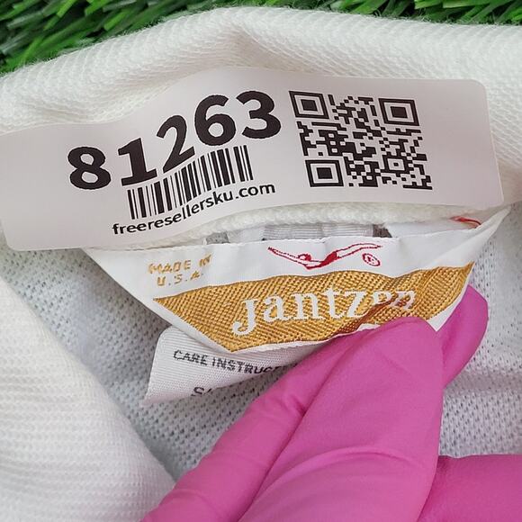 Vintage 80s Jantzen MOD Polo Shirt Small 18x28 White - Picture 8 of 11